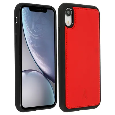 Akashi Rote Echtlederhülle für iPhone XR