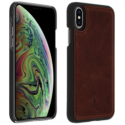 Akashi Braune Echtlederhülle für iPhone X/XS