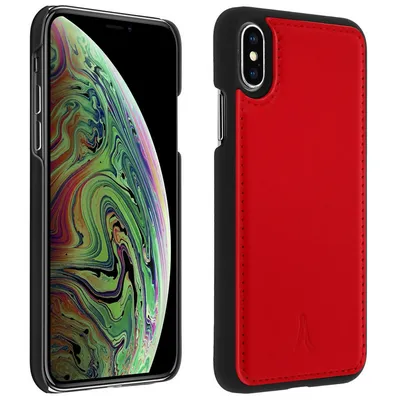 Akashi Rote Echtlederhülle für iPhone X/XS
