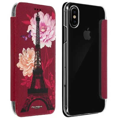 Akashi Lotus Flower Paris Book Case für iPhone X/XS