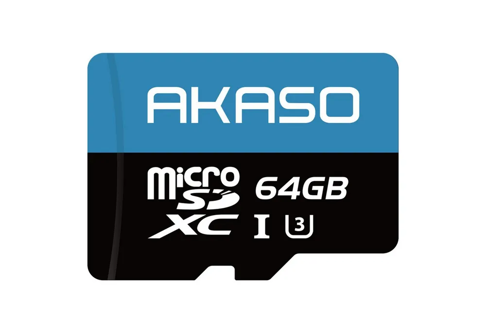 Akaso 64GB U3 microSDXC Karte für Action Cams & 4K-Aufnahmen Micro SD-Karte (Lesegeschwindigkeit 100 MB/s, Kompatibel mit Action Cam,Smartphone,Tablet,Dashcam&Überwachungskamera)