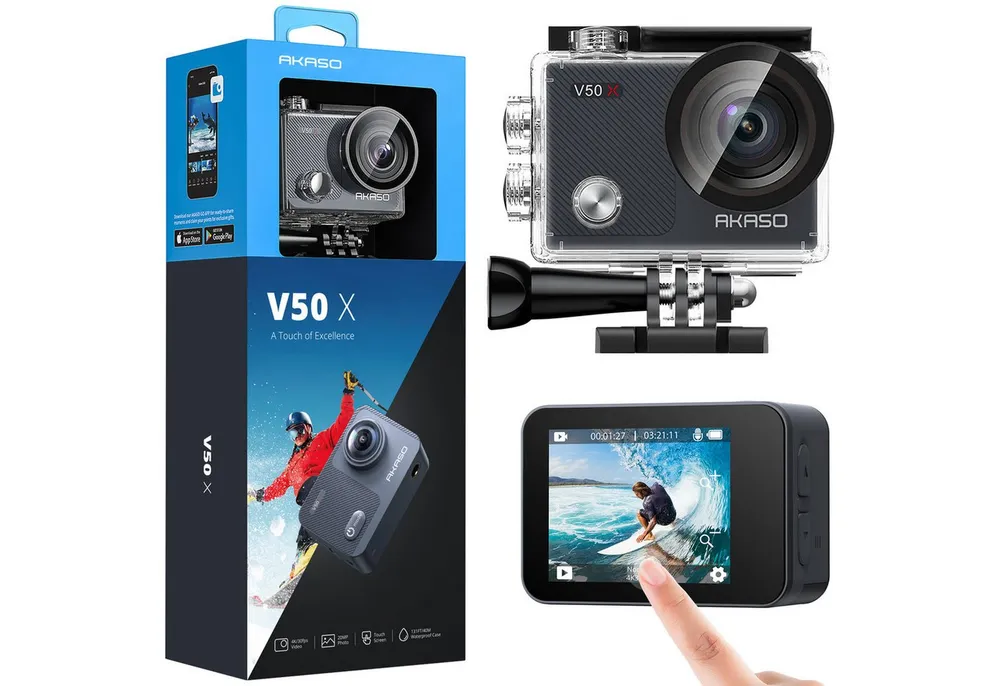 Akaso V50 X Action Cam (4K Ultra HD, wasserdicht bis zu 40m, LDC, EIS, WDR, Fernbedienung)