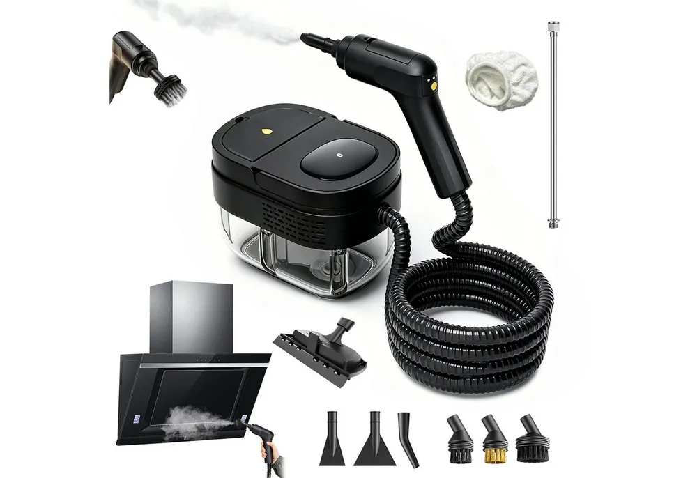 AKKEE Dampfreiniger Handdampfreiniger 2500W, Küchenreiniger, tragbarer Reiniger, 2500 W, mit 1600-ml-Wassertank