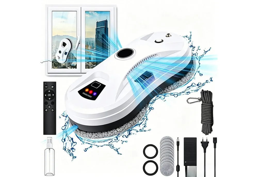 AKKEE Fensterputzroboter 5600Pa Elektrischer Fensterputzer mit Automatische Wasserstrahl, MEMS-Erkennungssystem