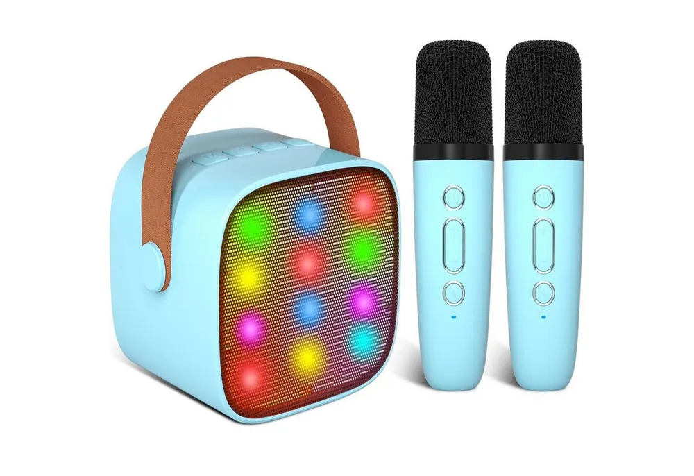 AKKEE Karaoke Maschine Kinder mit 2 Mikrofonen Bluetooth-Lautsprecher Karaoke-Maschine 1 (Bluetooth)