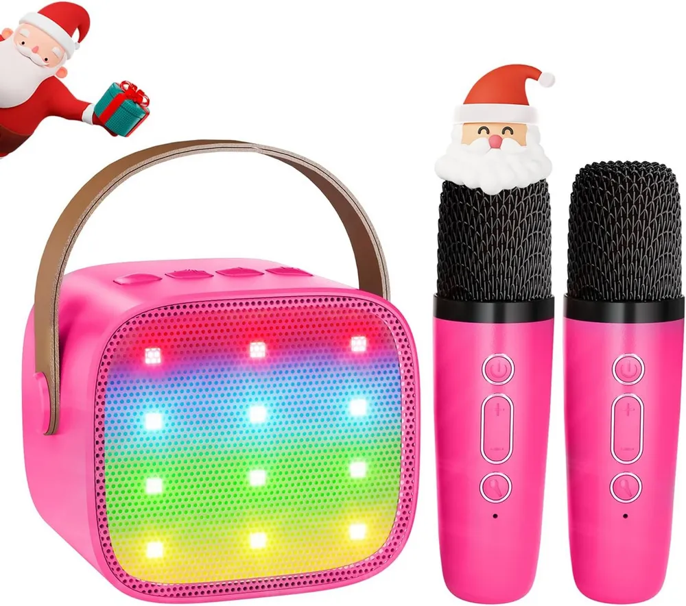 AKKEE Karaoke Maschine Kinder mit 2 Mikrofonen Bluetooth-Lautsprecher Karaoke-Maschine 1 (Bluetooth)