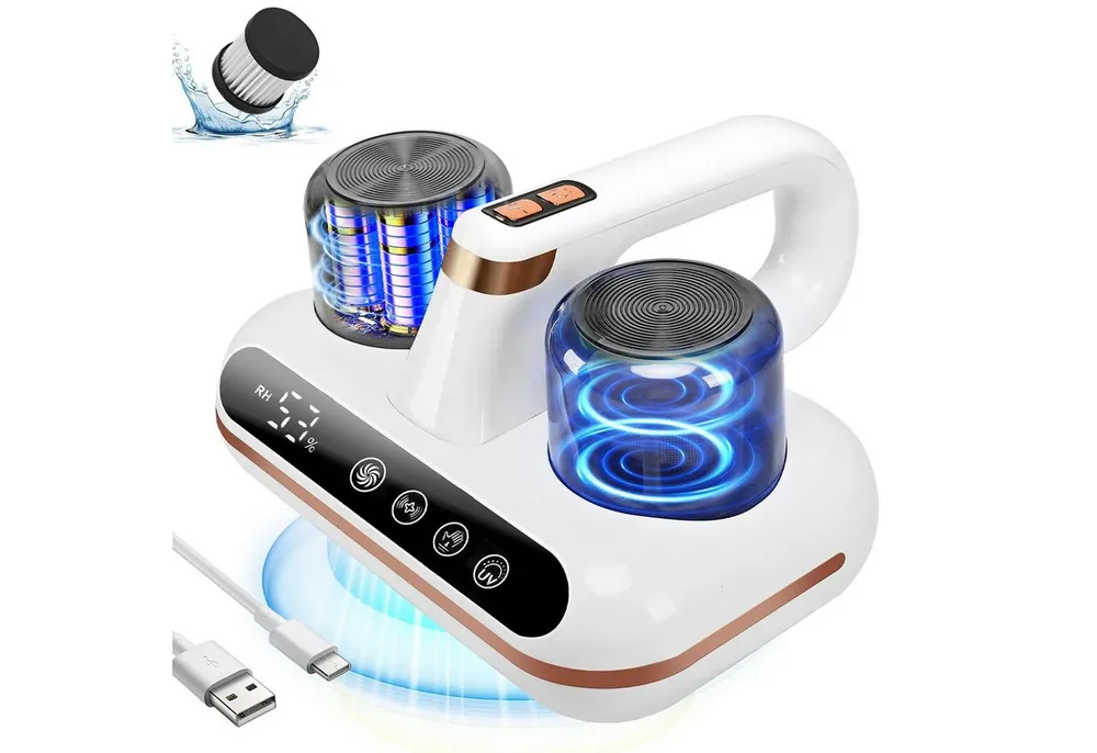 AKKEE Matratzenreinigungsgerät Milbensauger für Matratzen, Milbenstaubsauger mit UV-C Licht, 100 W