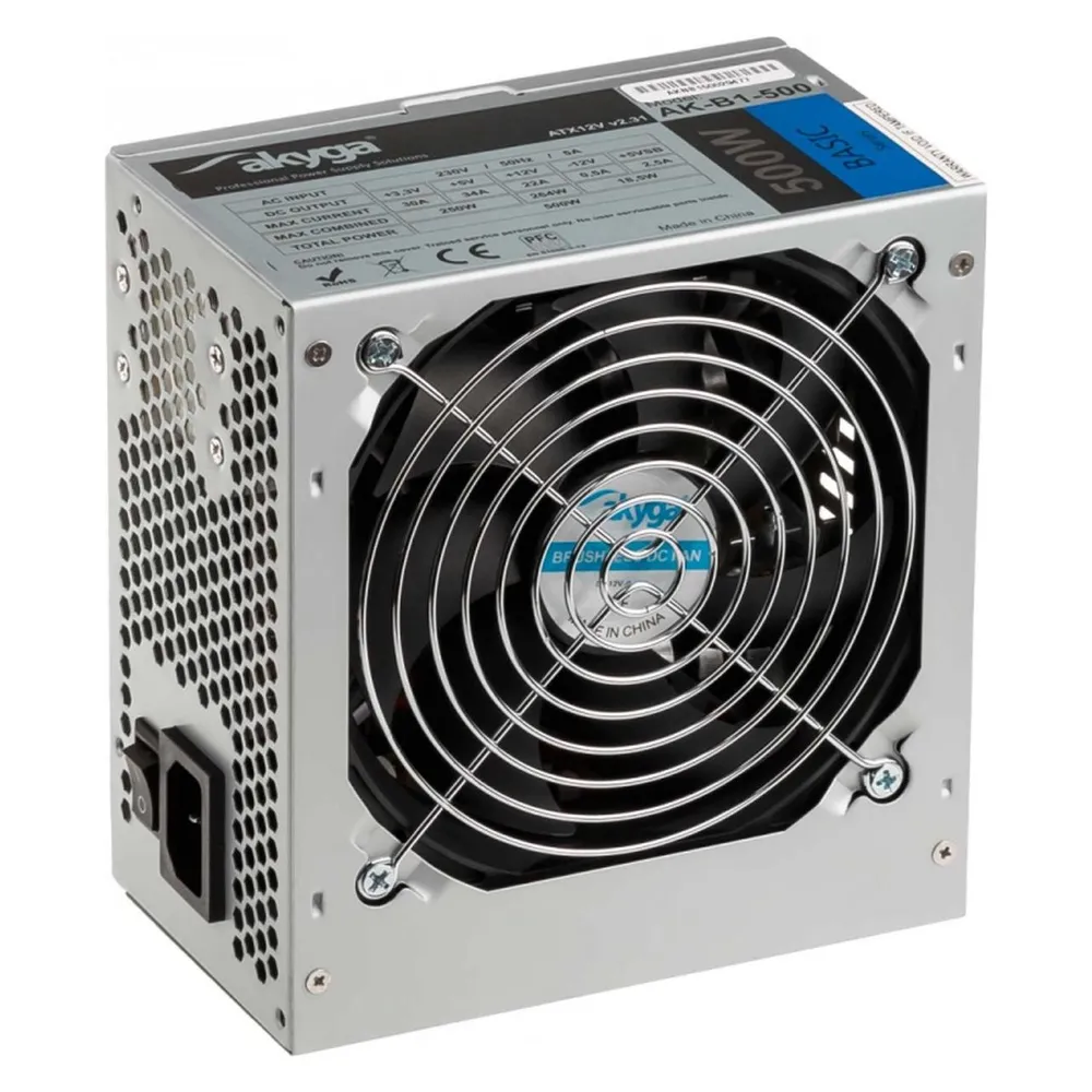 Netzteil Akyga 500W ATX Non-Modular AK-B1-500 RoHS CE Aktive Kühlung