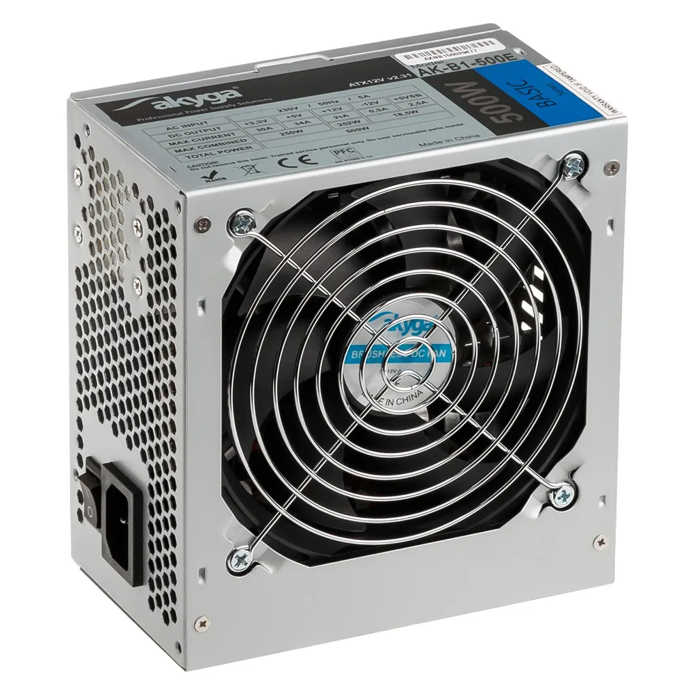 Netzteil Akyga 500W ATX Passive PFC Modell AK-B1-500E PCIe SATA Non-Modular