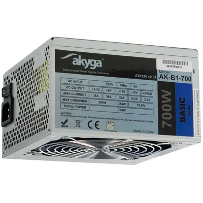 Netzteil Akyga 700W ATX AK-B1-700 Zertifizierung CE RoHS non-modular Grau