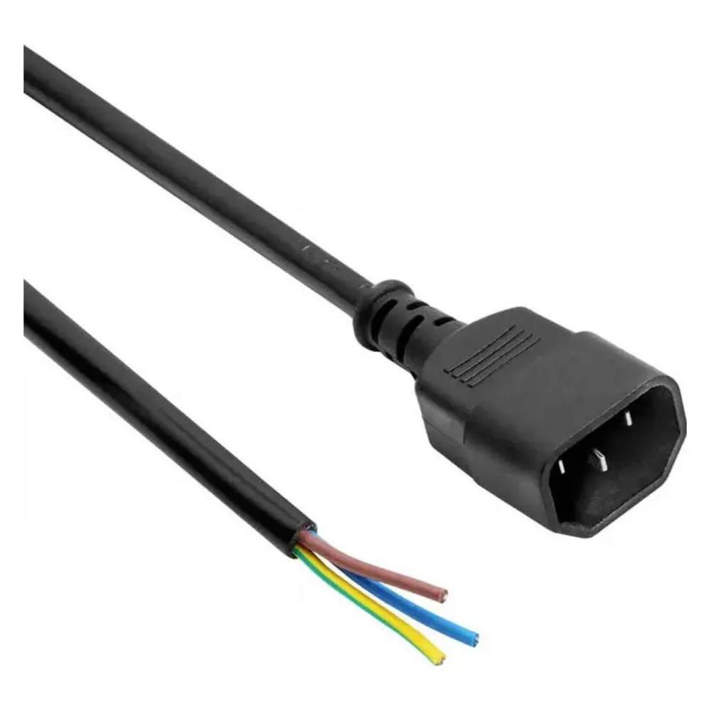 Netzkabel Akyga AK-OT-08C IEC C14 1 Meter 3×1 mm² Schwarz