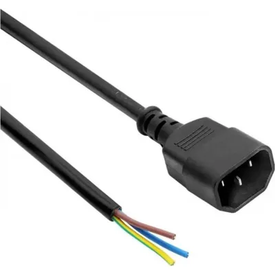 Netzkabel Akyga AK-OT-08C IEC C14 1 Meter 3×1 mm² Schwarz