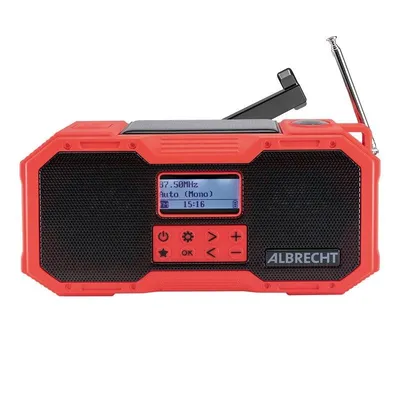 Radio Albrecht DR 112 DAB+ FM 5W USB Type-C Schwarz Rot