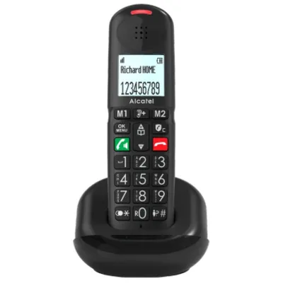 Alcatel Weißes schnurloses Telefon mit Anrufbeantworter