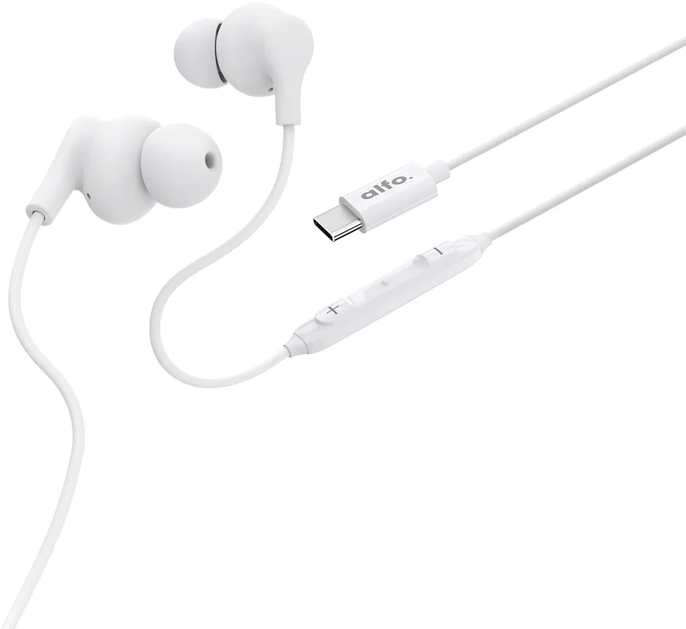alfo. USB-C In-Ear Kopfhörer mit Mikrofon Weiß