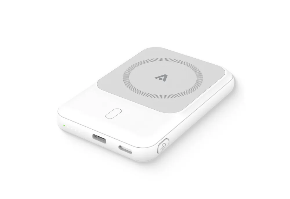 alkaya. Powerbank 5.000 mAh: Induktives Laden, Ports, kompatibel mit MagSafe Powerbank 5000 mAh, LED-Anzeige, Schnellladefunktion