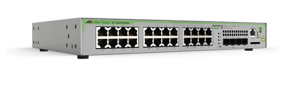 Managed L3 PoE Switch 24 Ports Gigabit Ethernet Allied Telesis GS970M