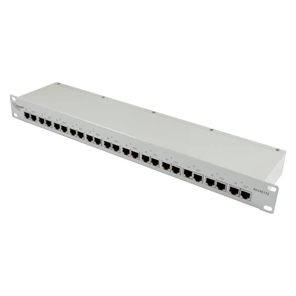 Allnet TP Cat 6 12xTP 48,3cm (19) *lichtgrau* ADSL/VDSL POE