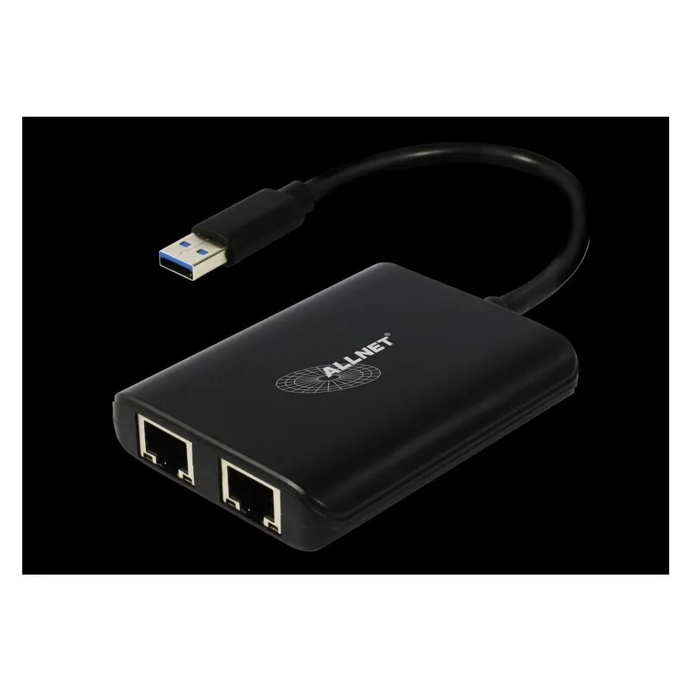 Allnet USB 3.0 Typ-A Netzwerk Adapter 2x + 1x USB 3.0 Hub ALL-NC-2G-102-USB-A ALLTRAVEL* (USB 3.0
