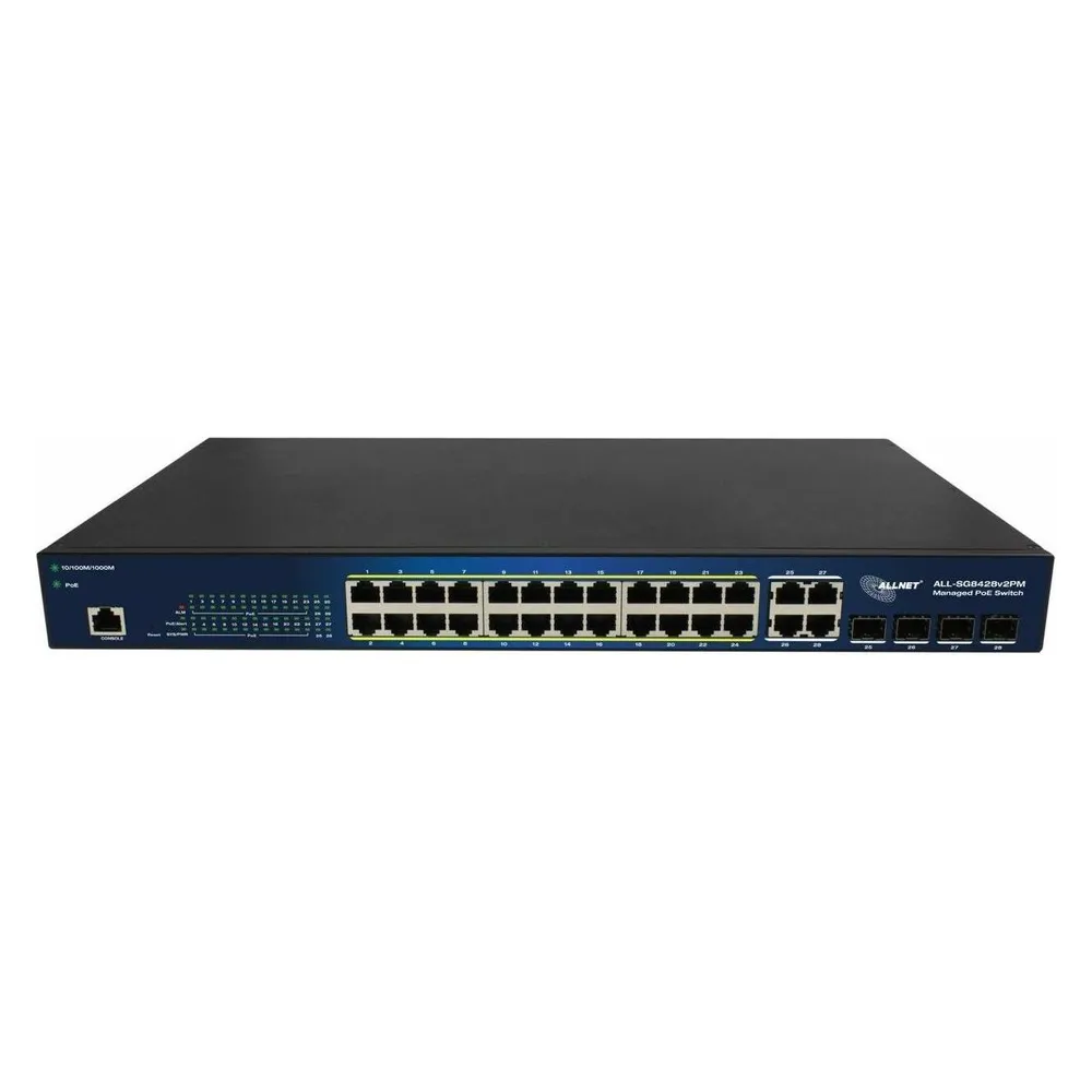 Allnet switch smart managed layer2 24 port? poe budget 370w? 24x poe at? 4x sfp? 19"? all-sg84