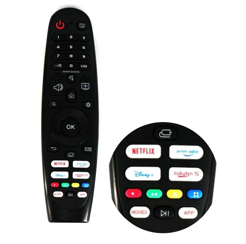 Alltro Ersatz TV Fernbedienung für LG AN-MR20GA / MR20GA / AKB75855501 Fernbedienung (Mit Netflix-, Prime video-, Disney+-, Rakuten TV-Tasten)