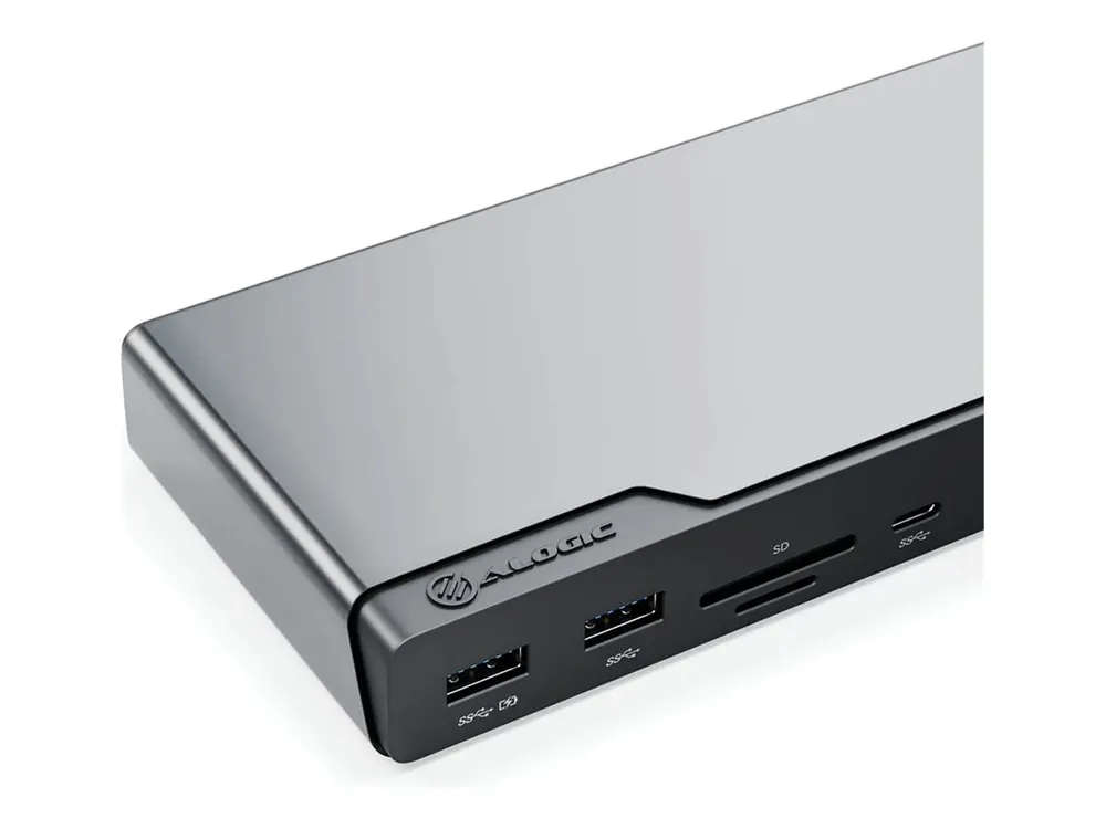 Alogic DV4 Dockingstation für Laptops (14 in 1), Grau