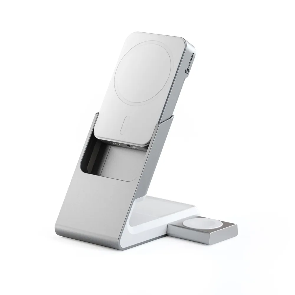 Alogic Matrix+ MagSafe Charger & Powerbank, Weiß