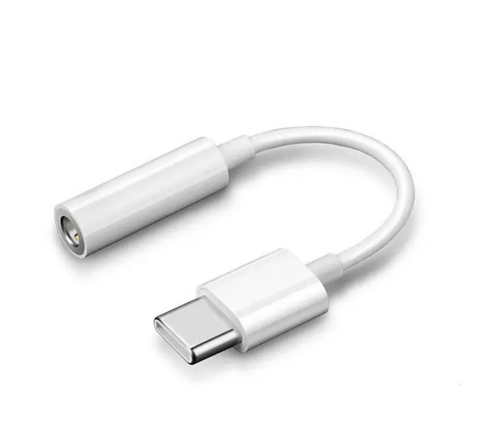 Alpha Electronics Aux Adapter Smartphone-Adapter USB-C zu 3,5-mm-Klinke, 10 cm, für Samsung, Huawei, Xiaomi, Kopfhörer Weiß Audio-Kabel