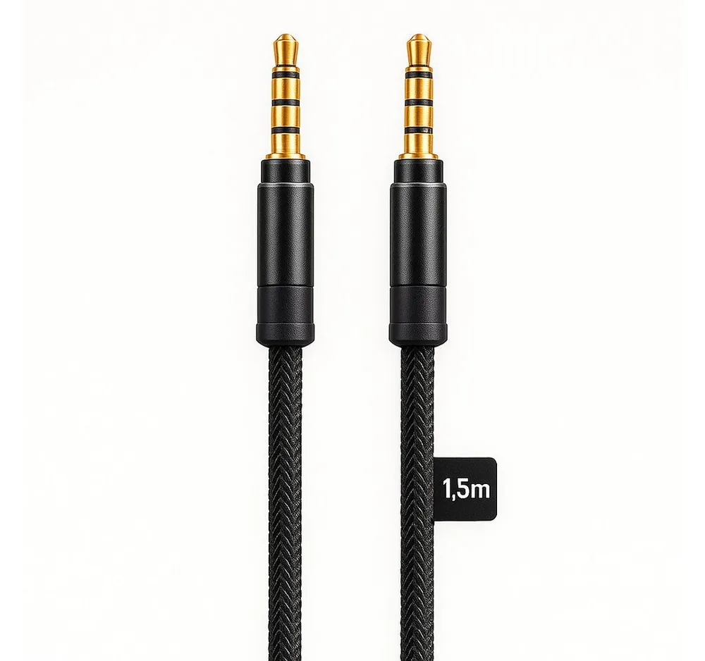 Alpha Electronics Aux Kabel Audio- & Video-Kabel, 3,5-mm-Klinke, Aux (150 cm), Premium Serie HiFi Klinkenkabel für Audiogeräte