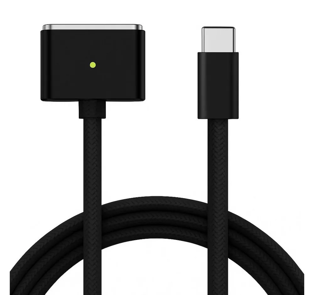 Alpha Electronics MagSafe 3 USB-C Schnellladekabel für Macbook Pro/Air magnetisches Ladekabel, USB-C, USB-C (200 cm), Schnellladend, 140W, magnetisch, zweifarbige LED-Anzeige