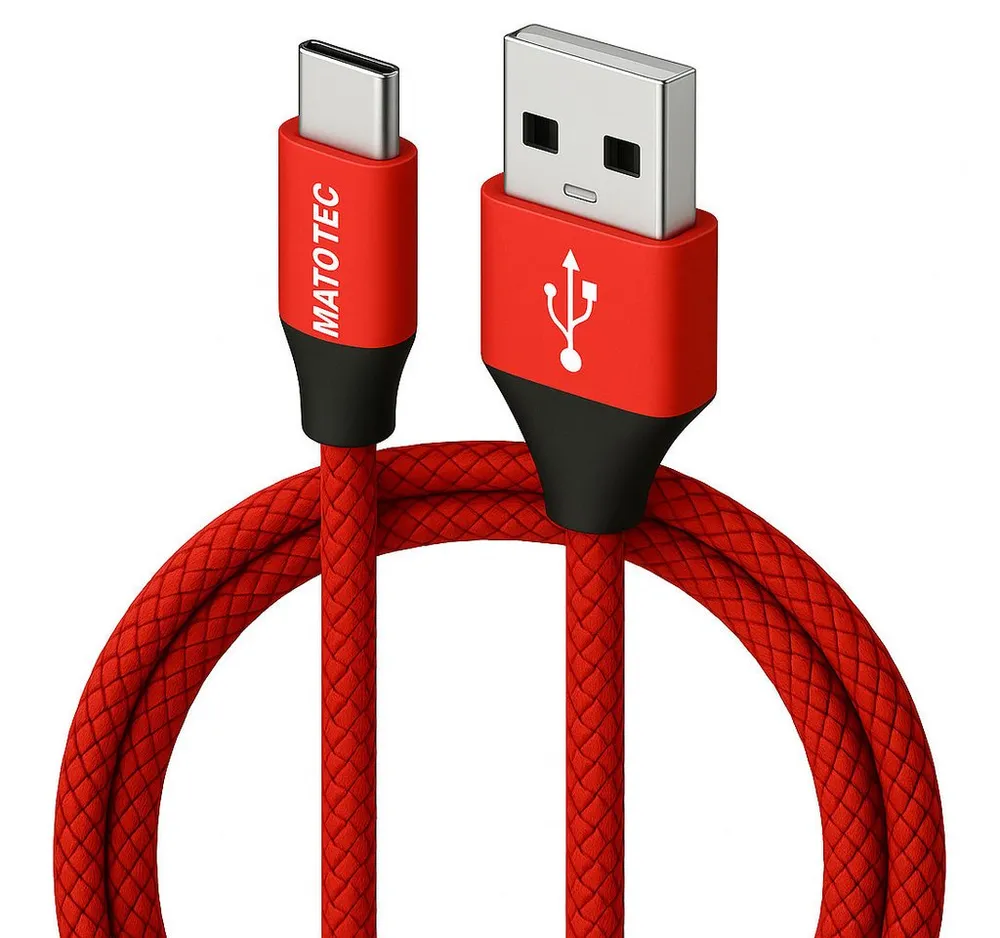Alpha Electronics USB C Datenkabel SCHNELL Ladekabel für Samsung usw.- mehrere Längen USB-Kabel, USB-C, USB Typ A (100 cm), Schwarz, Rot, Silber, Blau
