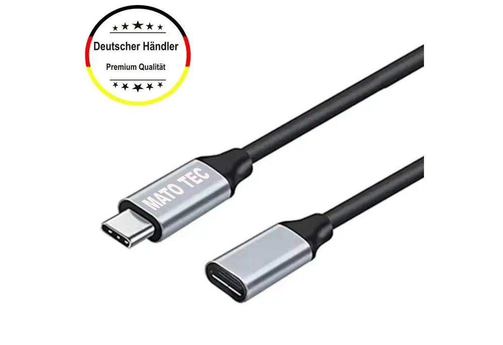 Alpha Electronics Verlängerungskabel USB Typ C 3.1 100W 1,2,3 Meter Smartphone-Kabel, Typ C (Eurostecker), Typ C (Eurostecker) (300 cm), Highspeed Datenübertragung, Schnellladekabel