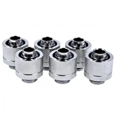 Wasserkühlung Alphacool Eiszapfen Pack 6 Kompressionsanschlüsse G1/4 16/10mm Verchromt