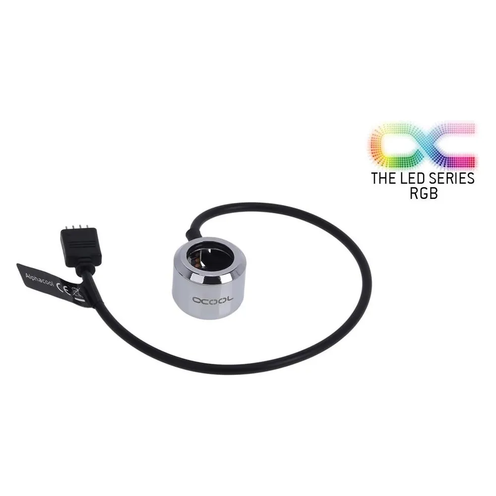 Alphacool Aurora HardTube LED Ring 16mm Chrome - RGB