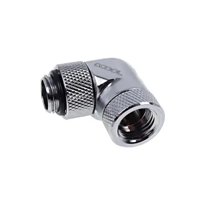 Wasserkühlung Alphacool 17261 1/4" 90° Stecker/Buchse Nickel Silber