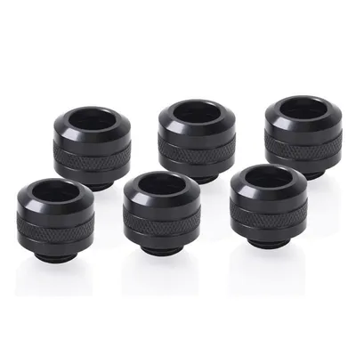 Flüssigkeitskühlung Alphacool Hardtube Anschlusskit 1/4" schwarz Messing