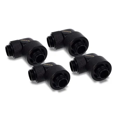 Flüssigkeitskühlung Alphacool Racor Messing schwarz 1/4" 90° 4 Stück