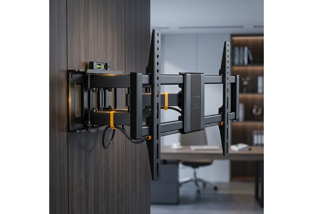 Alphamount TV-Wandhalterung schwenkbar neigbar, ausziehbar 386 mm, (bis 80 Zoll, bis 45 kg, VESA 200×100–600×400)