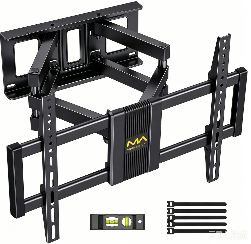 Alphamount TV-Wandhalterung TV Halterung Schwenkbar für 37–80 Zoll Fernseher, (bis 80 Zoll, Max Gewicht 45kg, VESA 200x100 zu 600x400mm, Neigbar Ausfahren Wandhalterung Fernseher)