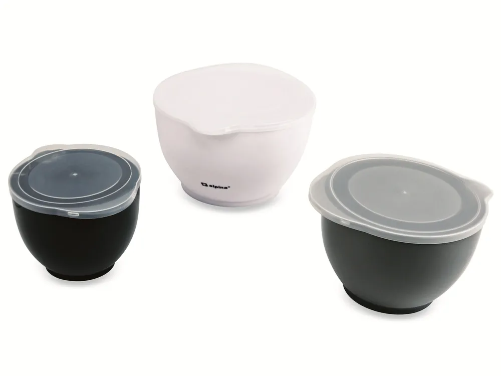 ALPINA Rührschüssel-Set, 6-teilig, 1,2 / 2 / 3,4 L