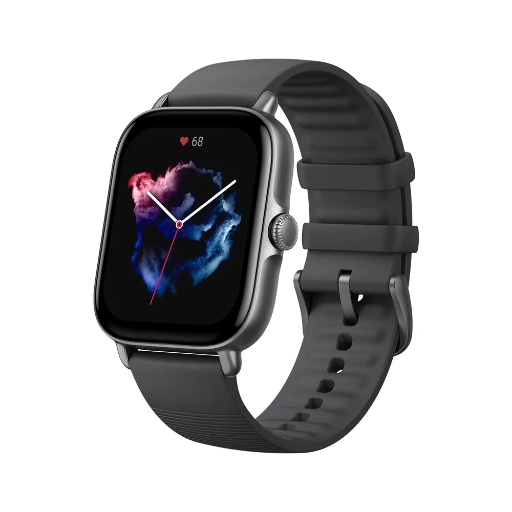 Amazfit GTS 3 Bluetooth GPS 42mm Graphite Black Silikon 12 Tage Akku