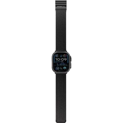 Armband Amazingthing Titan Premium Titan Schwarz Magnetverschluss für Apple Watch 38-49 mm