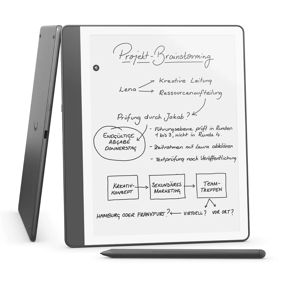 Der neue Amazon Kindle Scribe (16 GB) mit Premium-Eingabestift - Neuartiges Display mit gleichmäßig