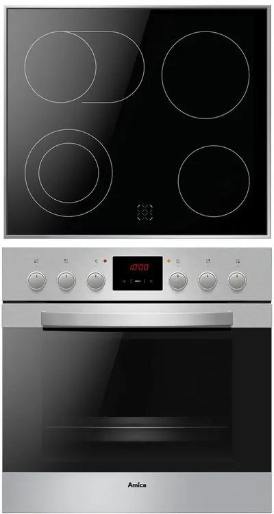 Amica Elektro-Herd-Set EHC 12916 E, Komfortables Kochen und Backen mit bequemer Handhabung