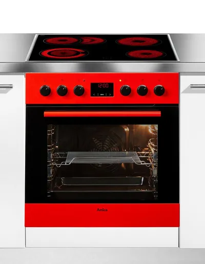 Amica Elektro-Herd-Set EHC 12920 R, mit Backauszug, Komfortables Kochen und Backen mit leichtem und sicherem Handling