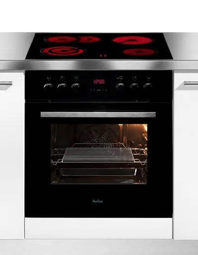 Amica Elektro-Herd-Set EHC 933 333 S, Sicher kochen, bester Überblick – Reinigung im Handumdrehen
