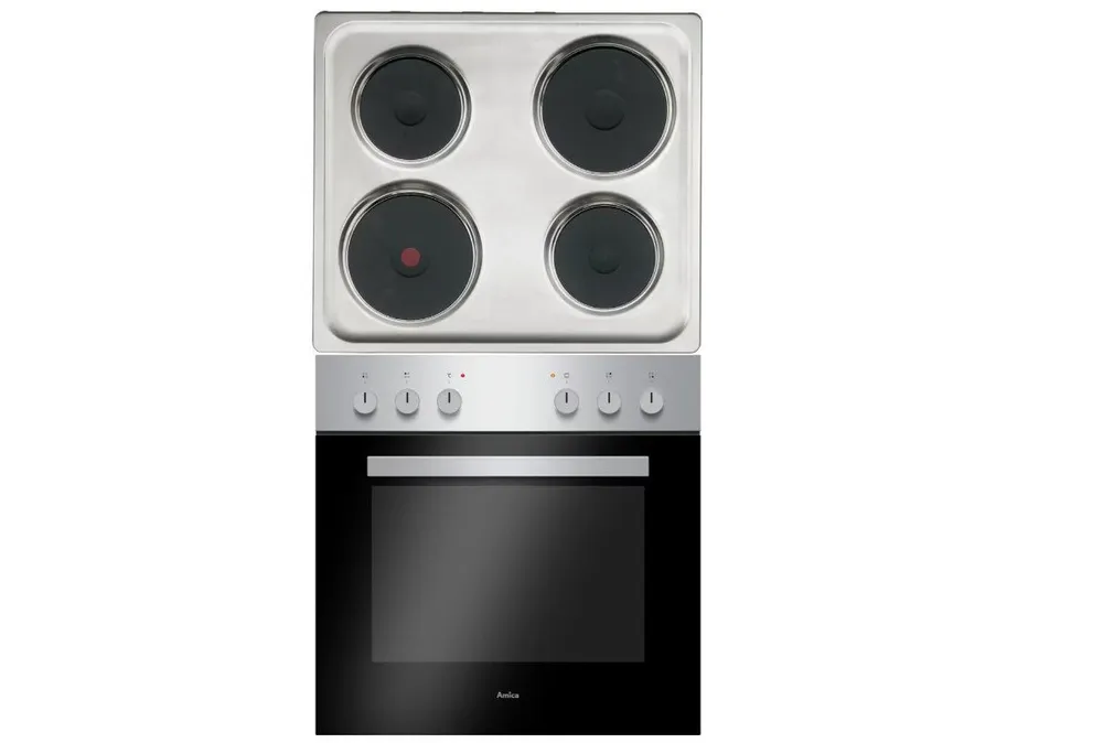 Amica Elektro-Herd-Set EHE 932 000 E Einbauherd-Set mit Massekochfeld, 60 cm breit, 67 L