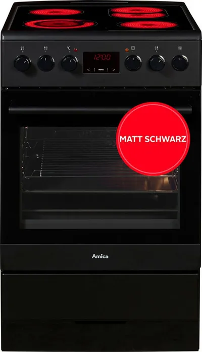 Amica Elektro-Standherd SHC 11503 SM, mit 2-fach-Teleskopauszug, Steam Clean, Komfortables Kochen und Backen mit bequemer Handhabung