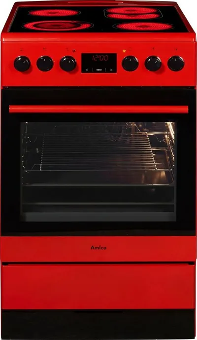 Amica Elektro-Standherd SHC 11504 R, mit 2-fach-Teleskopauszug, Steam Clean, Komfortables Kochen und Backen mit bequemer Handhabung