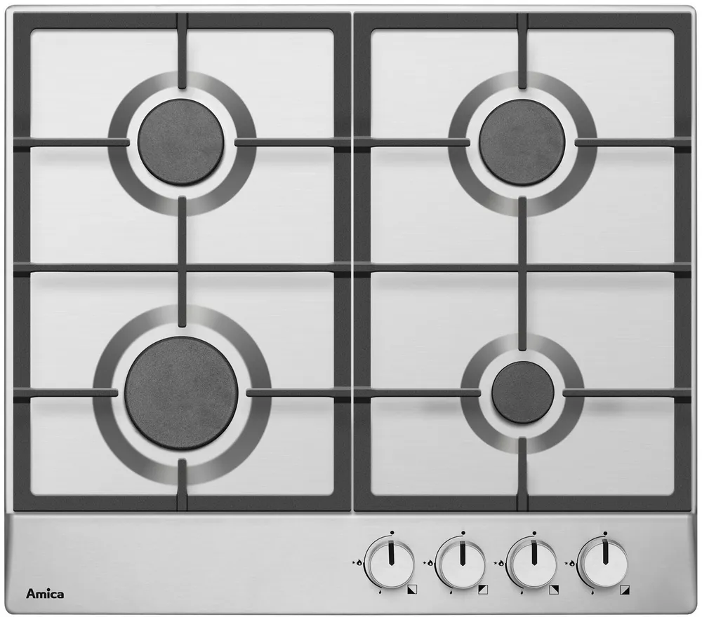 Amica Gas-Kochfeld KMG 734 000 E, Klassisches Kochen mit direkter Gasflamme und vertrauter Bedienung